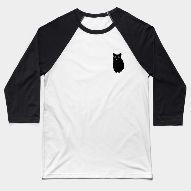 Black Cat Meme Baseball T-Shirt by xyzstudio